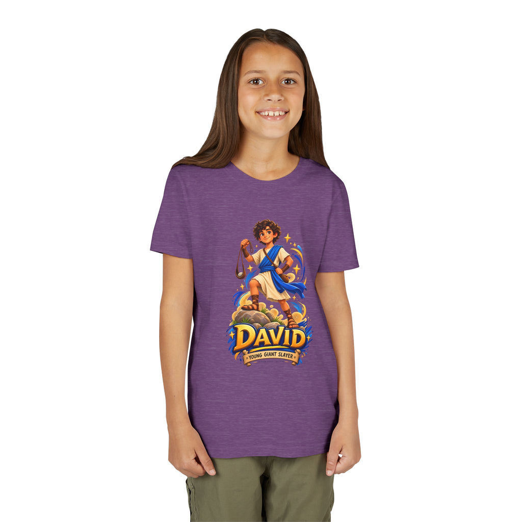 Youth Tee — “David” Biblical Kids Shirt (Courageous Little Hero)