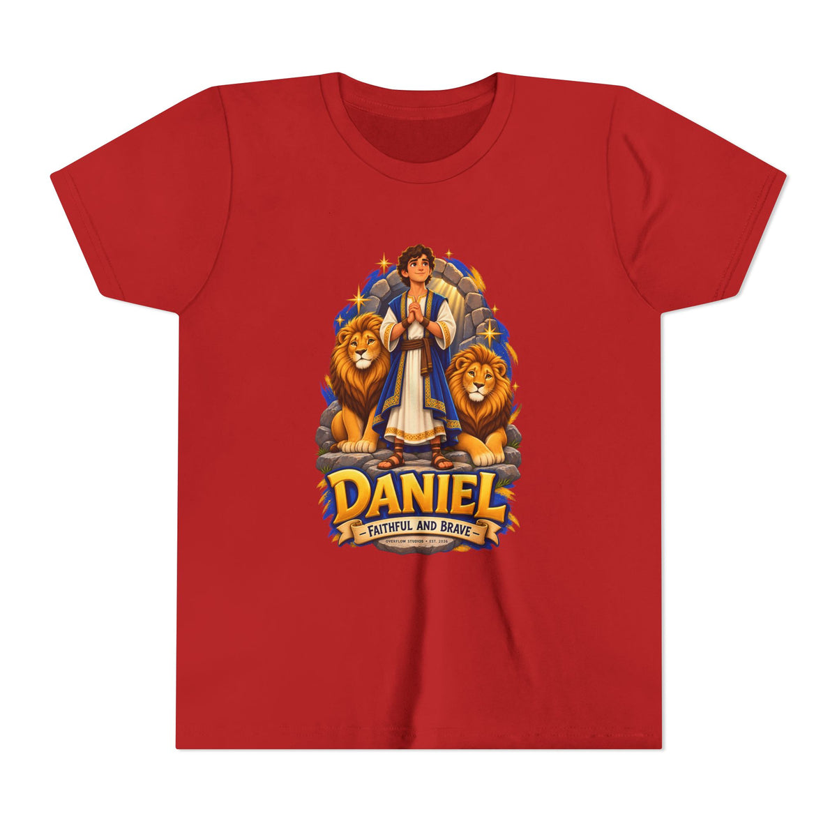 Youth Tee — Daniel Lion of Faith Kids Shirt ("Daniel: Faithful and Brave")