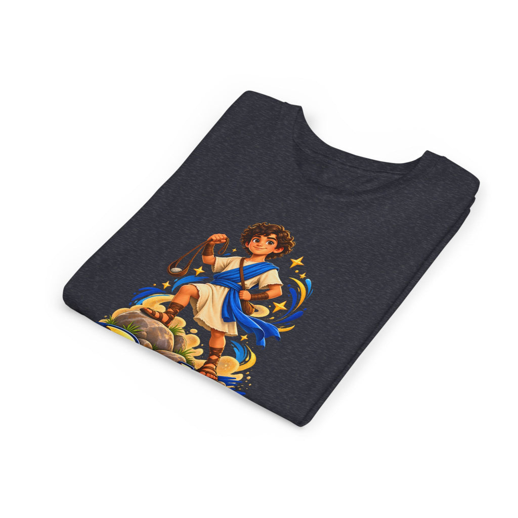 Youth Tee — “David” Biblical Kids Shirt (Courageous Little Hero)
