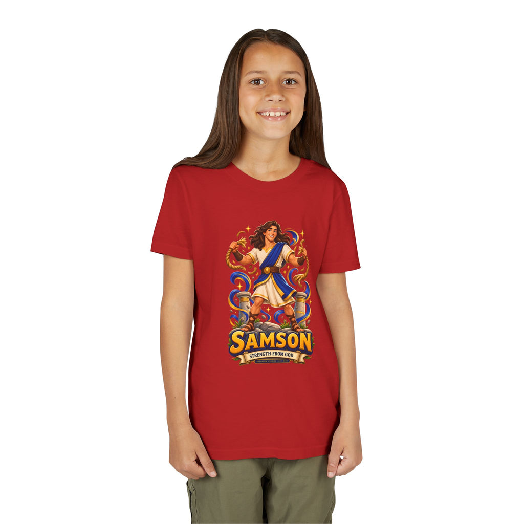 Samson Youth Tee — Biblical Hero Graphic Shirt