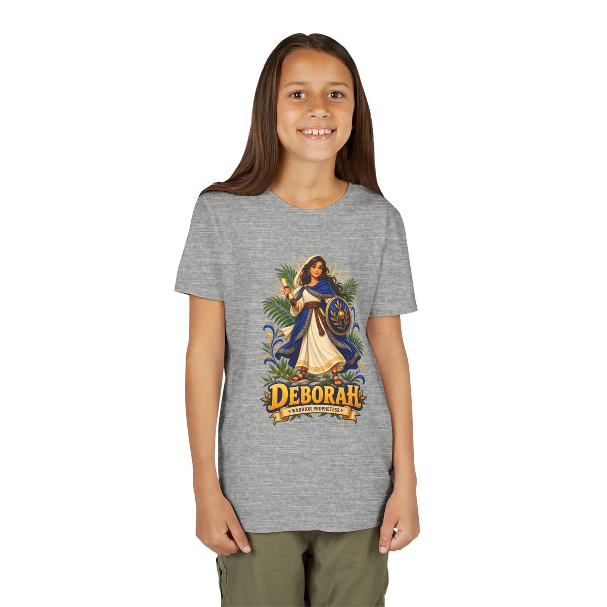 Deborah Biblical Heroine Youth Tee — "Deborah" Illustrated Name Shirt