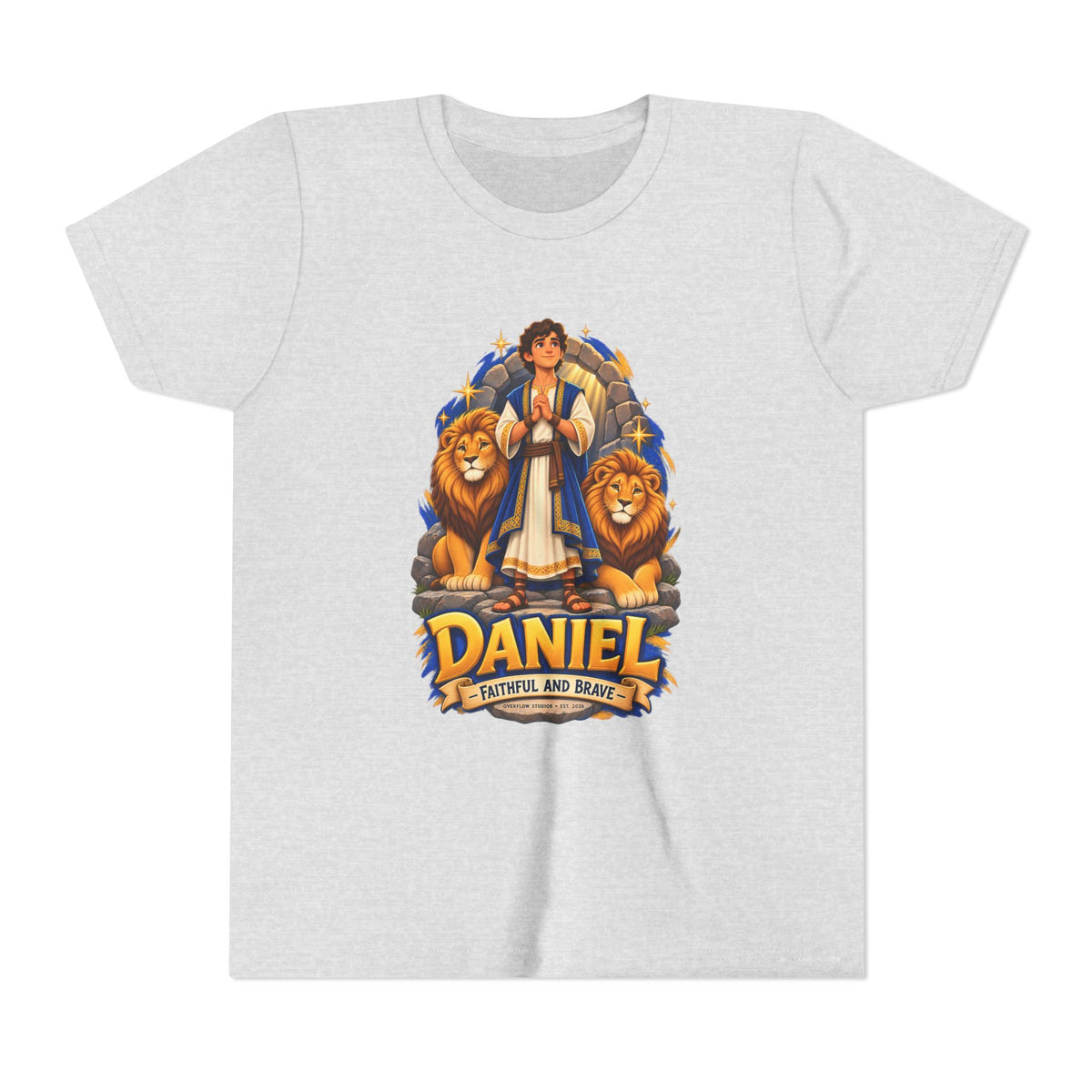 Youth Tee — Daniel Lion of Faith Kids Shirt ("Daniel: Faithful and Brave")