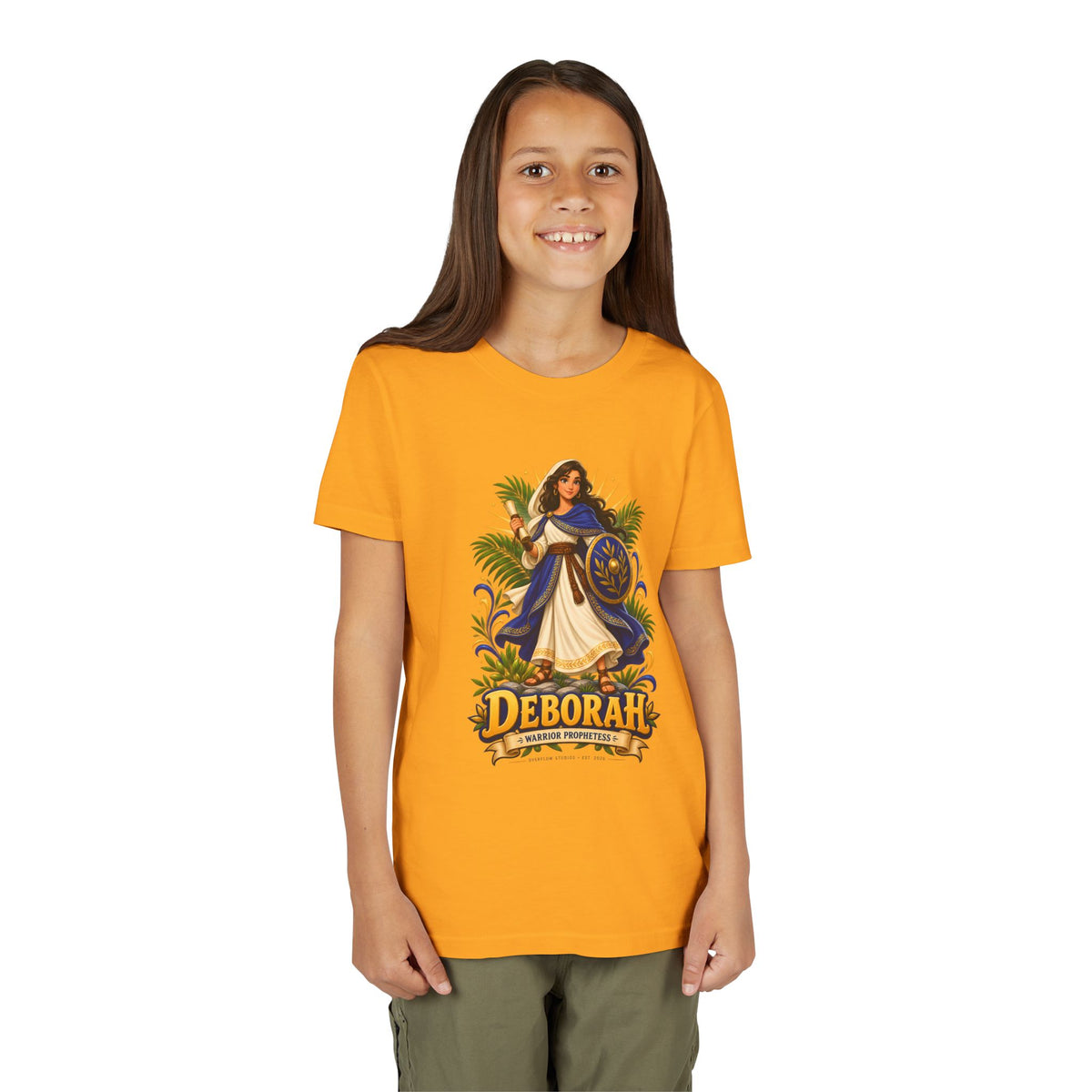 Deborah Biblical Heroine Youth Tee — "Deborah" Illustrated Name Shirt