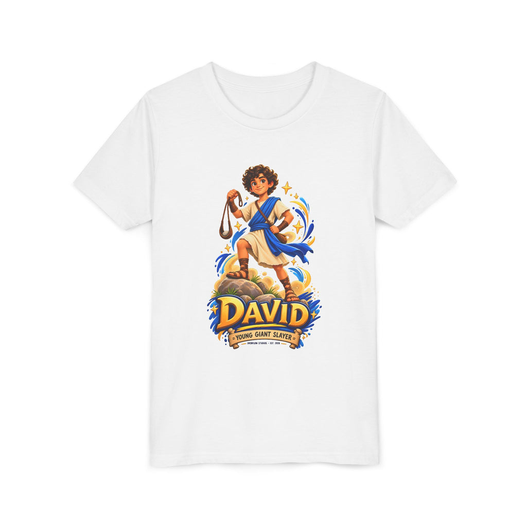 Youth Tee — “David” Biblical Kids Shirt (Courageous Little Hero)