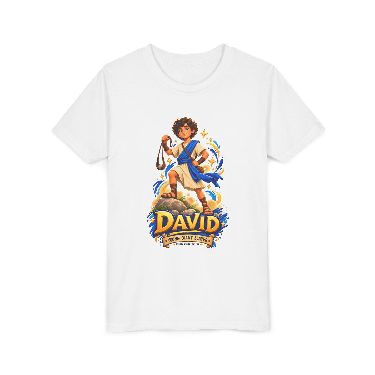 Youth Tee — “David” Biblical Kids Shirt (Courageous Little Hero)
