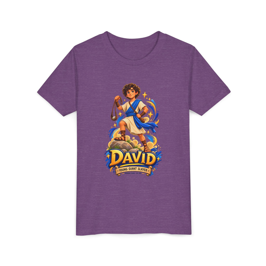 Youth Tee — “David” Biblical Kids Shirt (Courageous Little Hero)