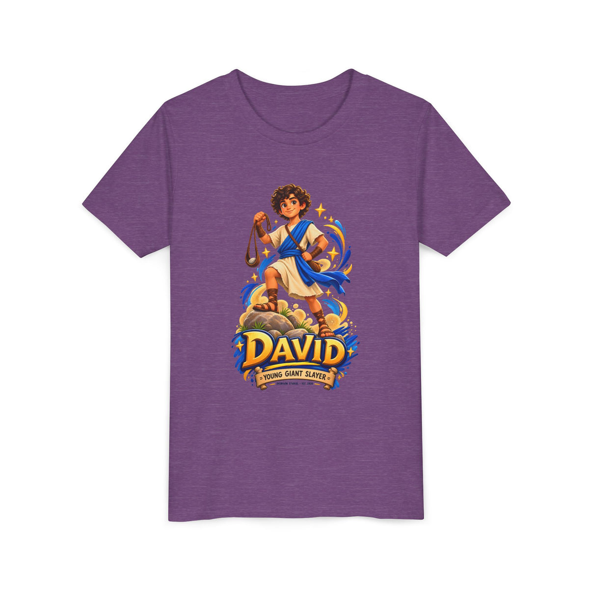 Youth Tee — “David” Biblical Kids Shirt (Courageous Little Hero)