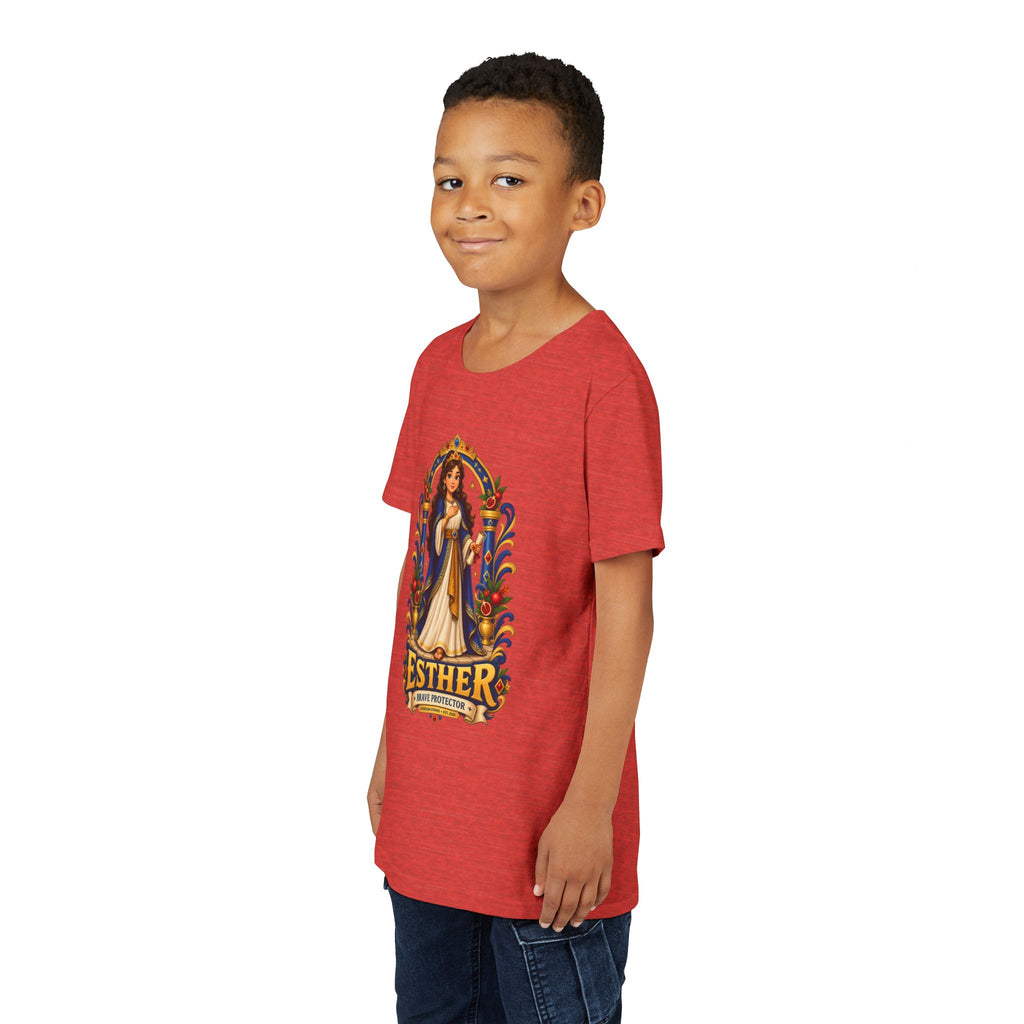 Youth Tee — "Esther" Illustrated Biblical Princess Graphic Shirt