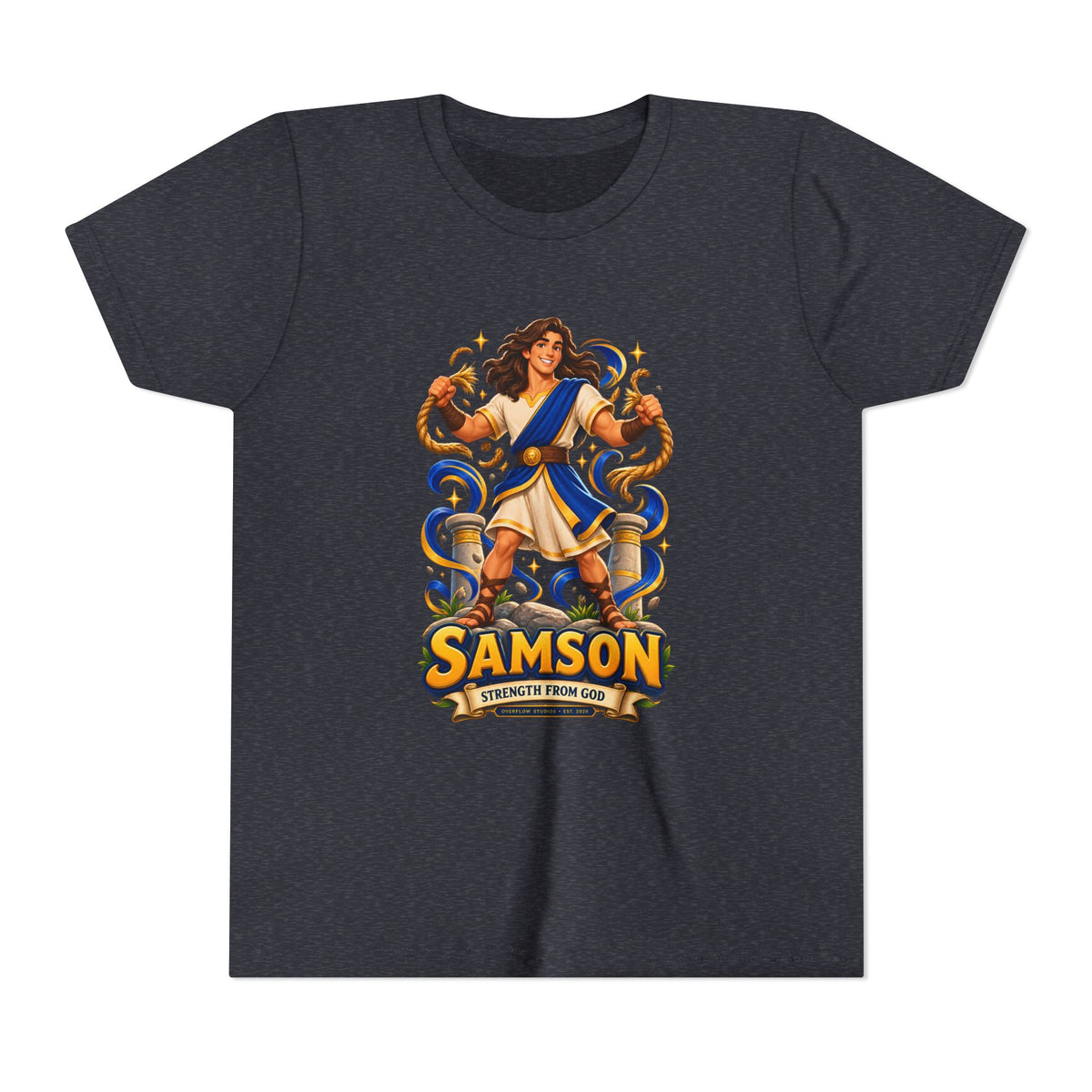 Samson Youth Tee — Biblical Hero Graphic Shirt