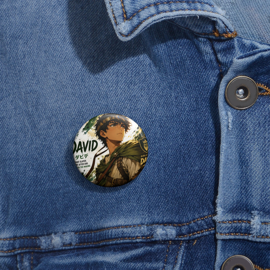 Anime David Pin Button — Vintage Adventure Character Badge