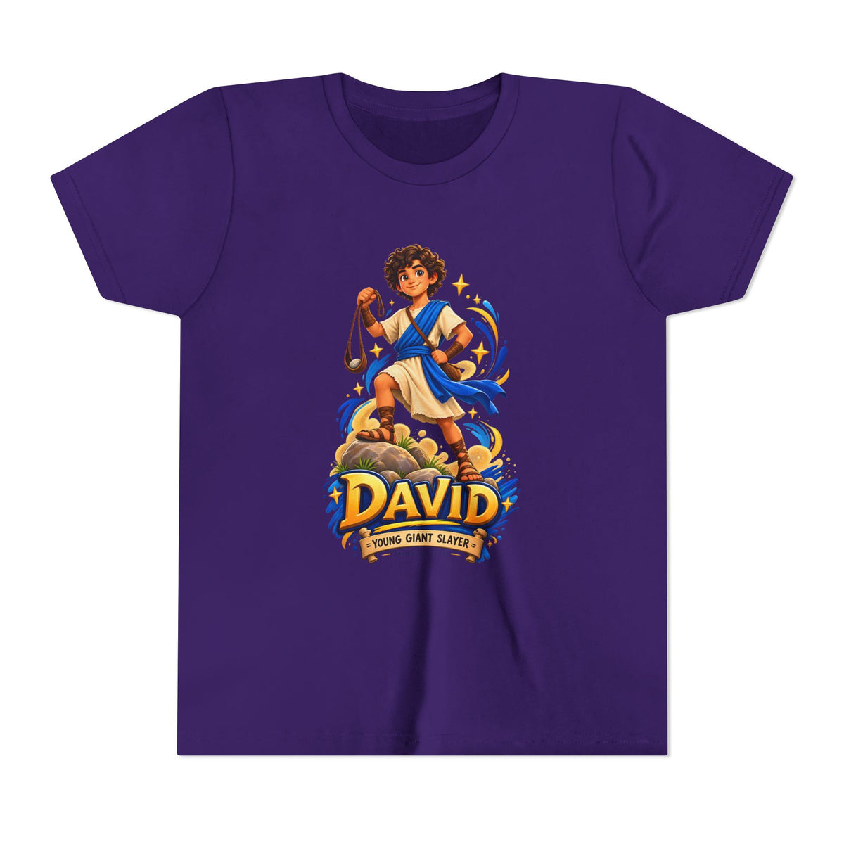 Youth Tee — “David” Biblical Kids Shirt (Courageous Little Hero)