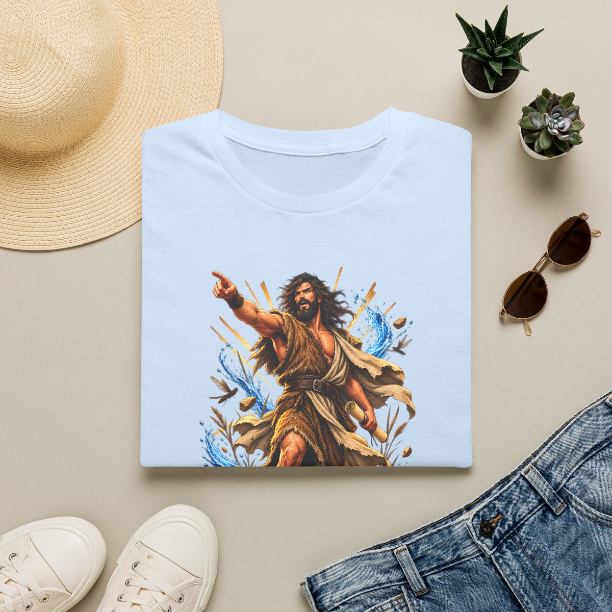 Saint John the Baptist Graphic T-Shirt — Vintage Religious Illustration Tee