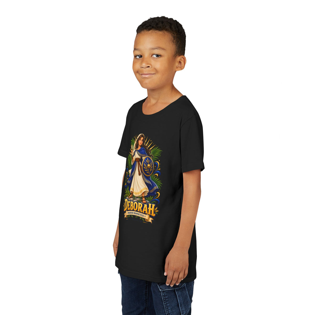 Deborah Biblical Heroine Youth Tee — "Deborah" Illustrated Name Shirt