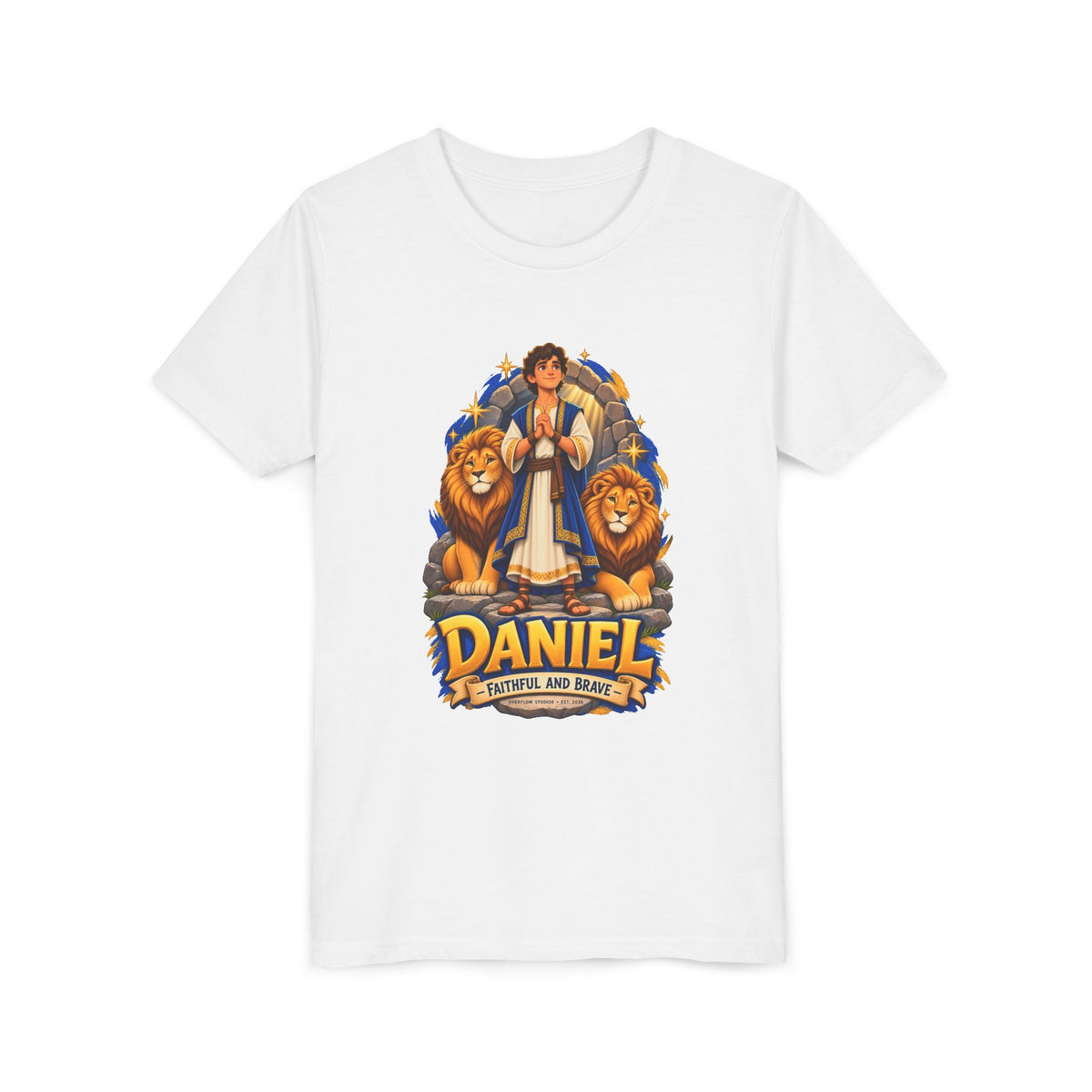 Youth Tee — Daniel Lion of Faith Kids Shirt ("Daniel: Faithful and Brave")