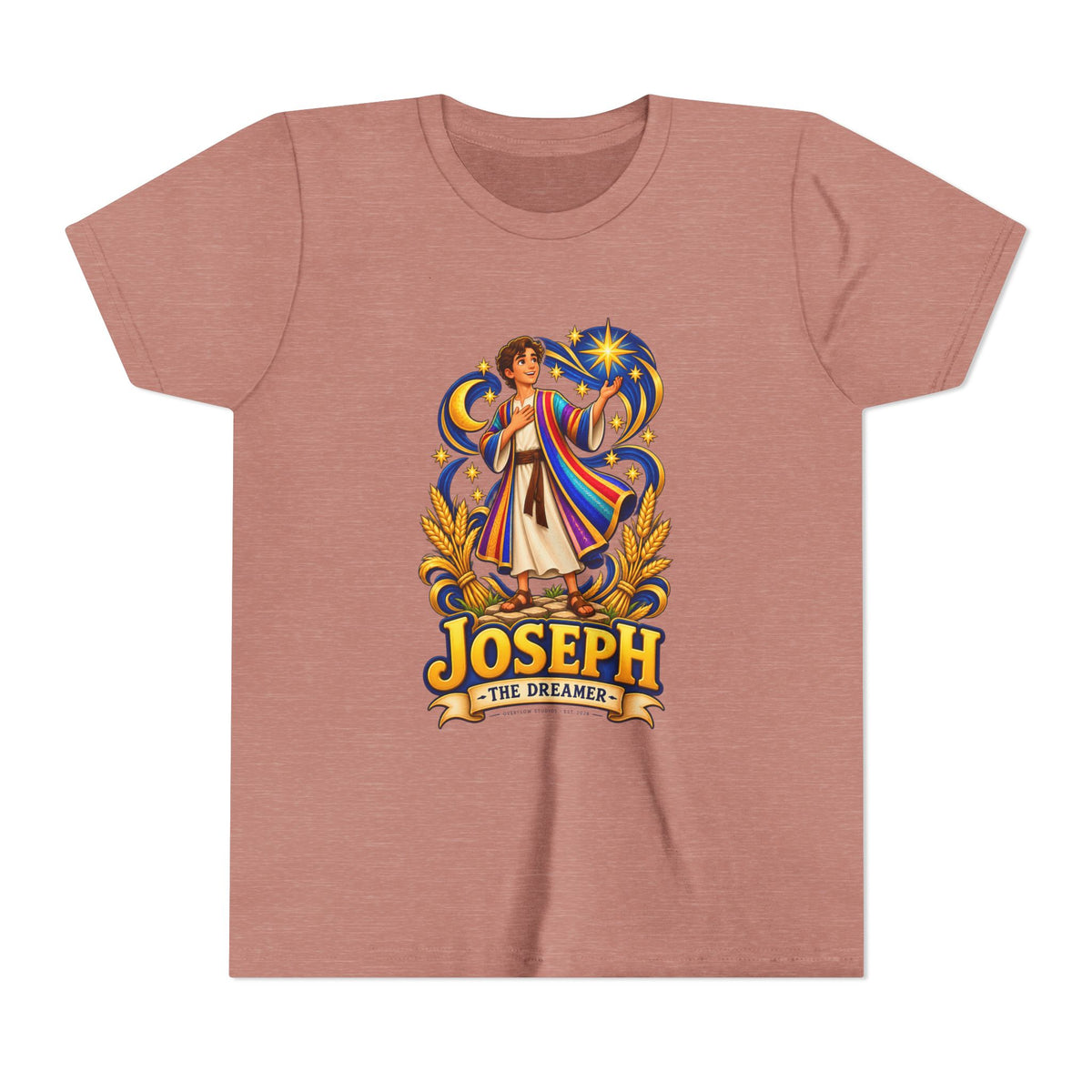 Joseph the Dreamer Youth T‑Shirt — Colorful Biblical Coat Design