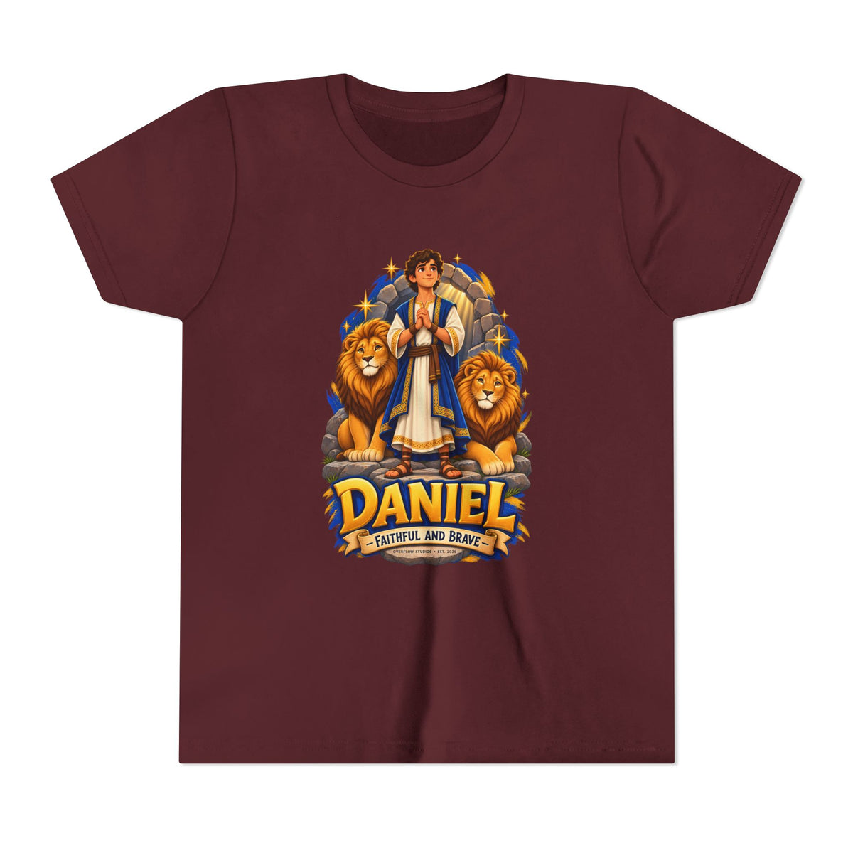 Youth Tee — Daniel Lion of Faith Kids Shirt ("Daniel: Faithful and Brave")