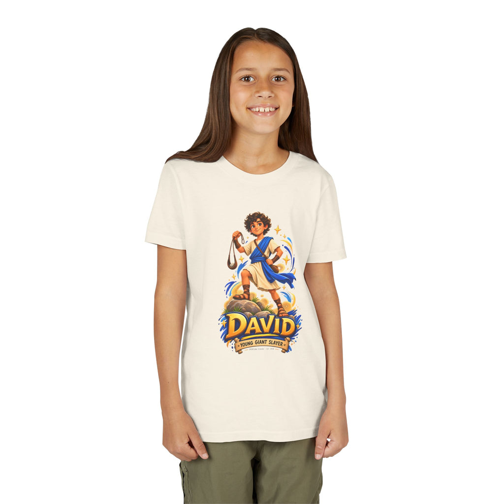 Youth Tee — “David” Biblical Kids Shirt (Courageous Little Hero)