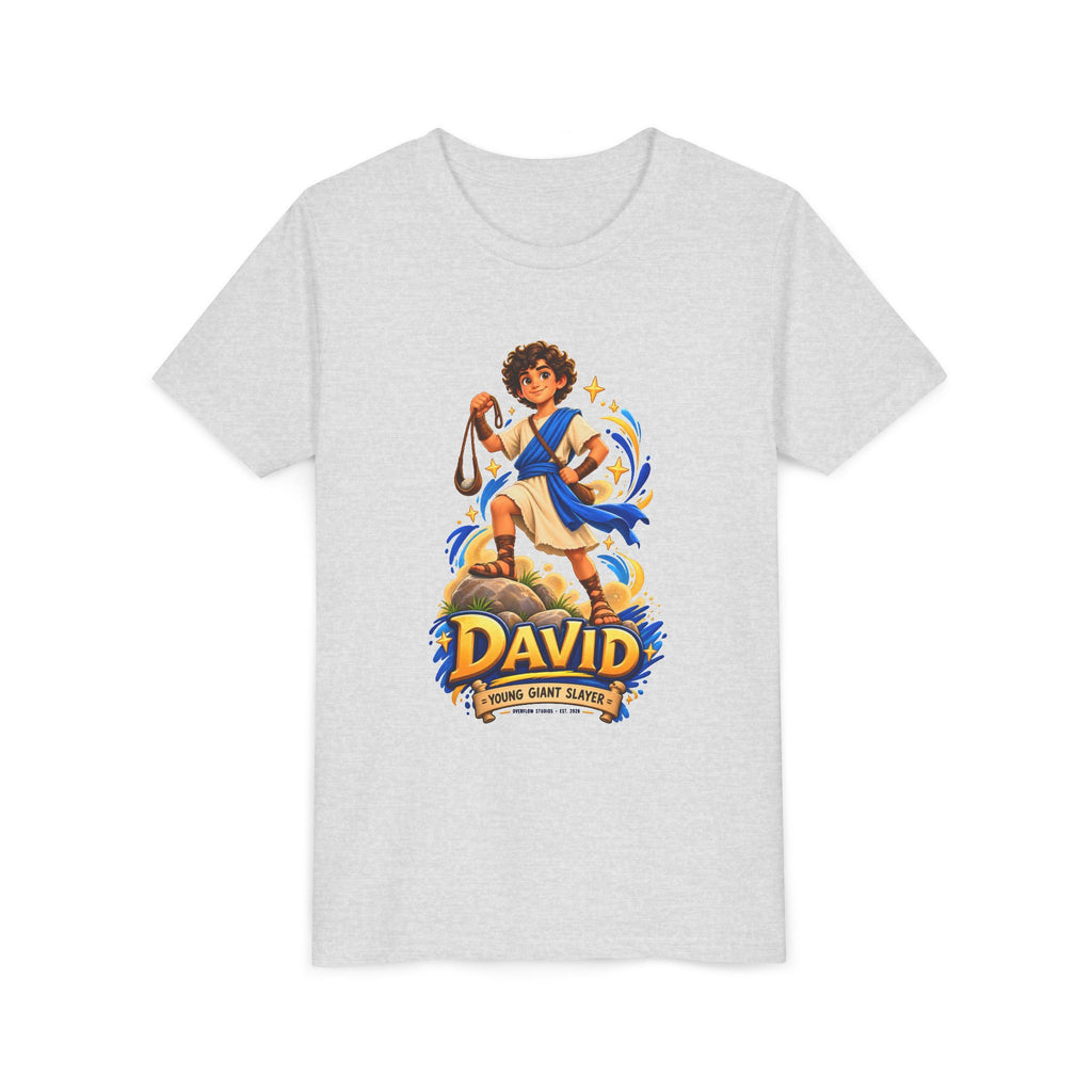 Youth Tee — “David” Biblical Kids Shirt (Courageous Little Hero)