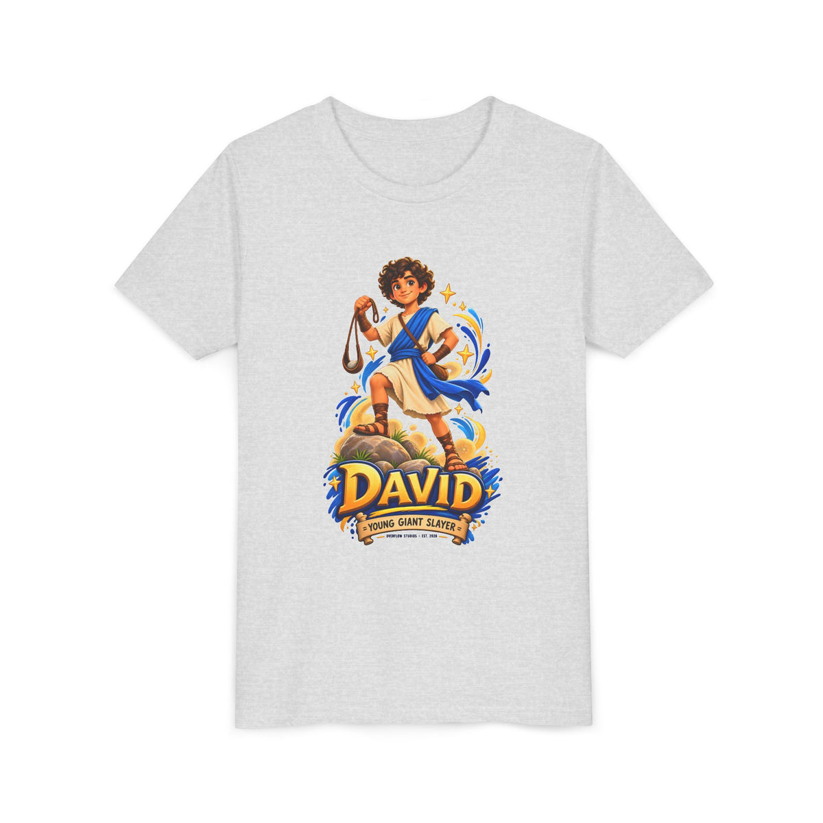 Youth Tee — “David” Biblical Kids Shirt (Courageous Little Hero)