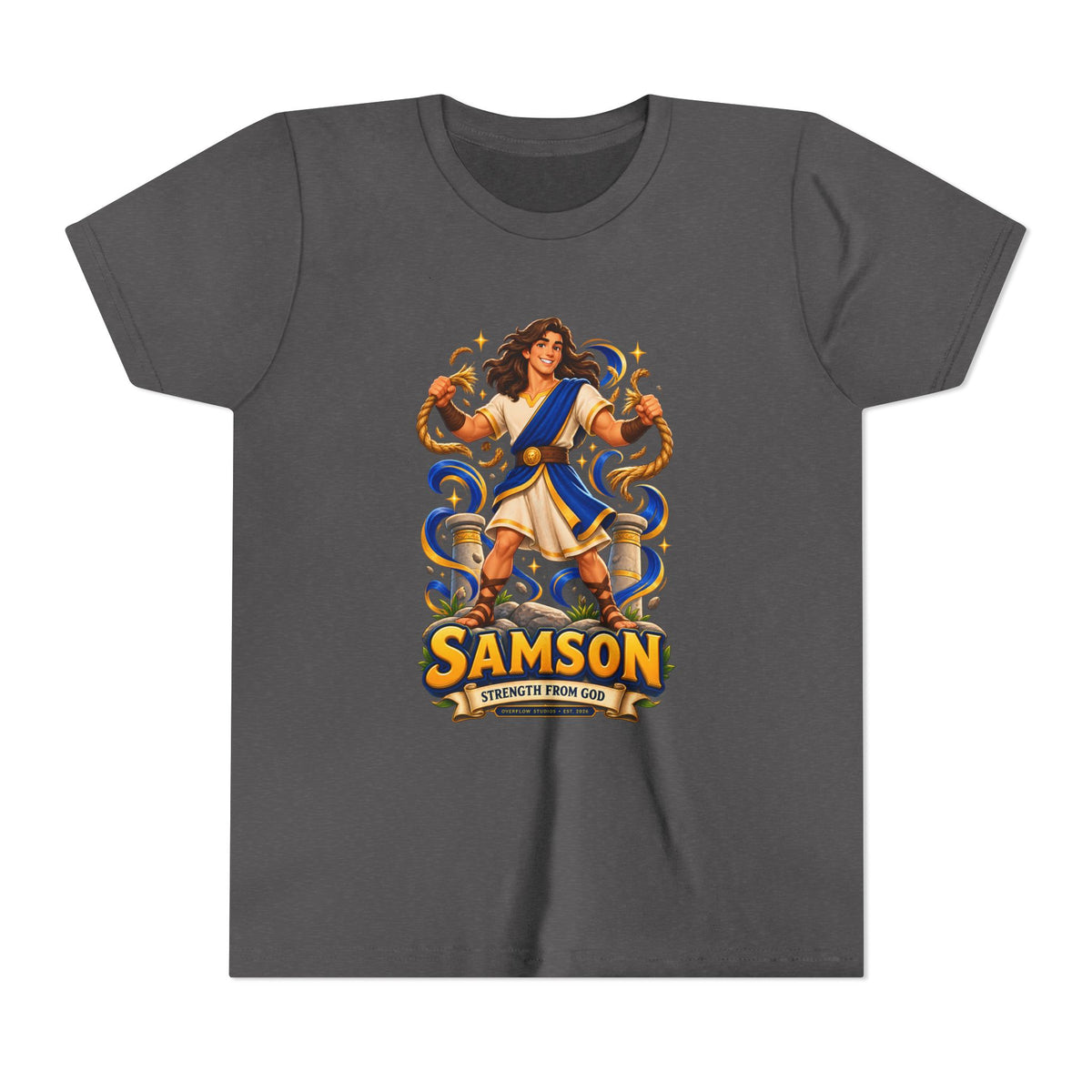 Samson Youth Tee — Biblical Hero Graphic Shirt