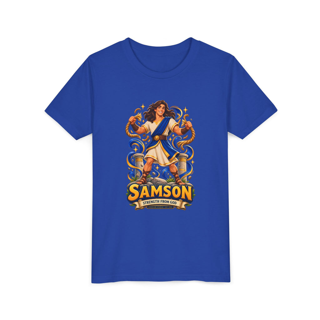 Samson Youth Tee — Biblical Hero Graphic Shirt