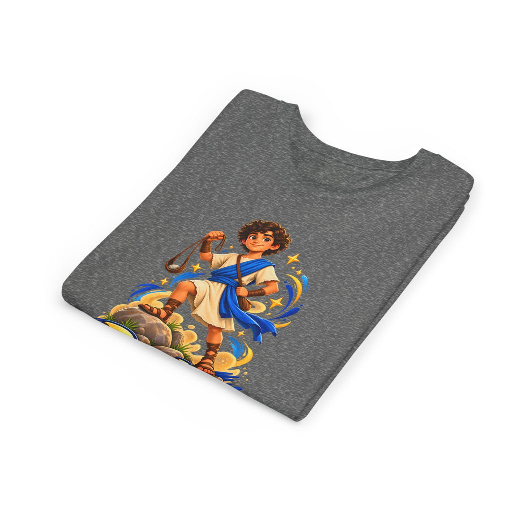 Youth Tee — “David” Biblical Kids Shirt (Courageous Little Hero)