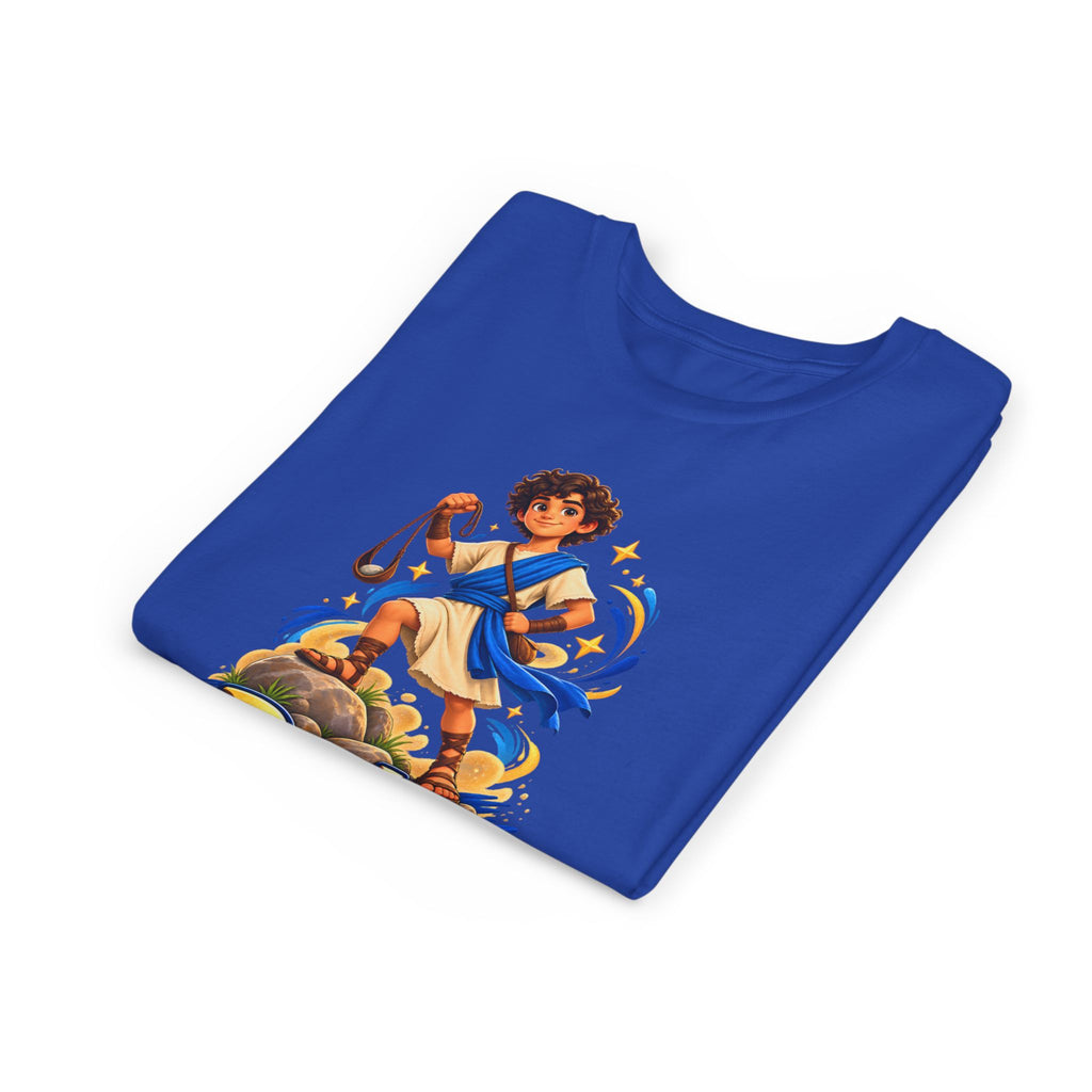 Youth Tee — “David” Biblical Kids Shirt (Courageous Little Hero)