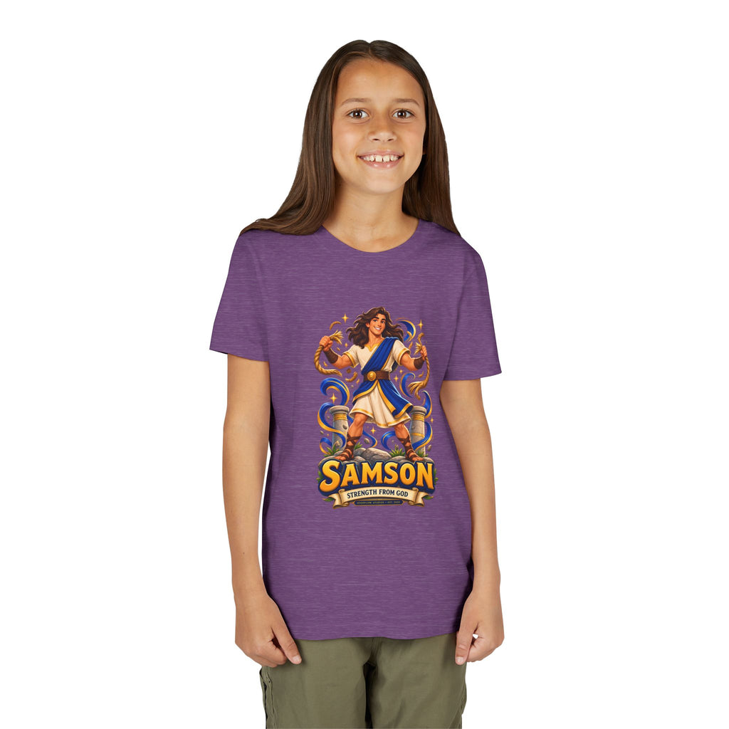Samson Youth Tee — Biblical Hero Graphic Shirt