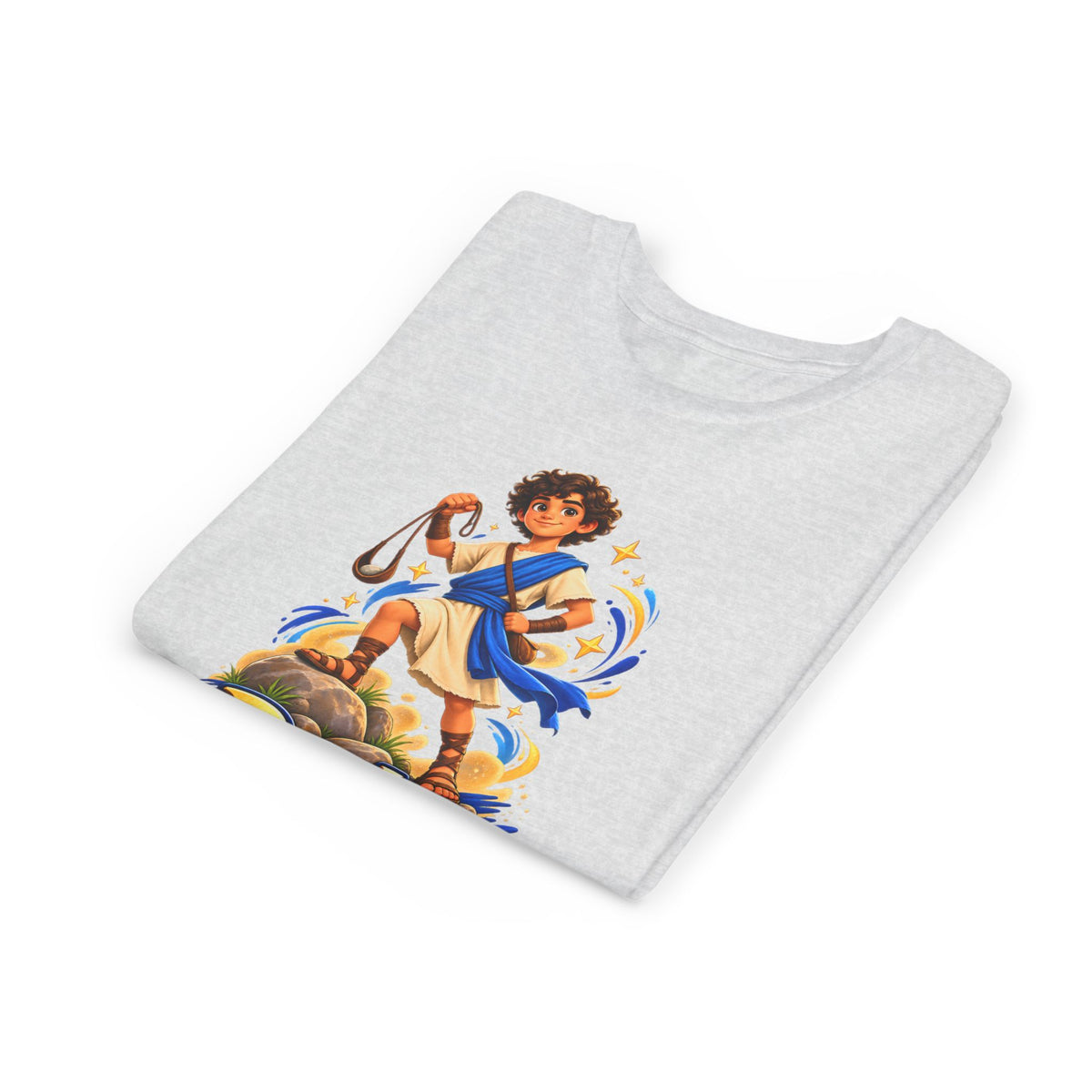 Youth Tee — “David” Biblical Kids Shirt (Courageous Little Hero)
