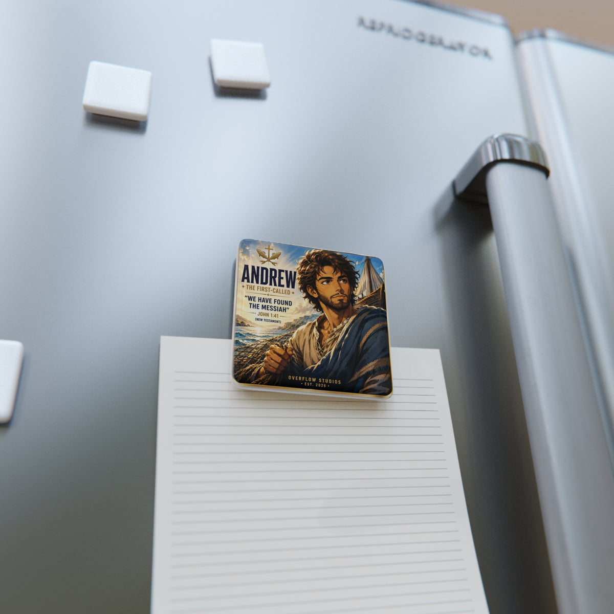 Andrew Disciple Porcelain Magnet — "We Have Found the Messiah" John 1:41 Religious Home Decor