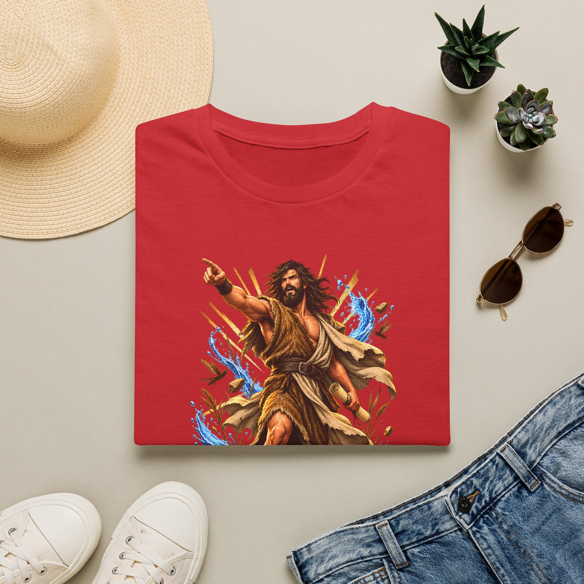 Saint John the Baptist Graphic T-Shirt — Vintage Religious Illustration Tee