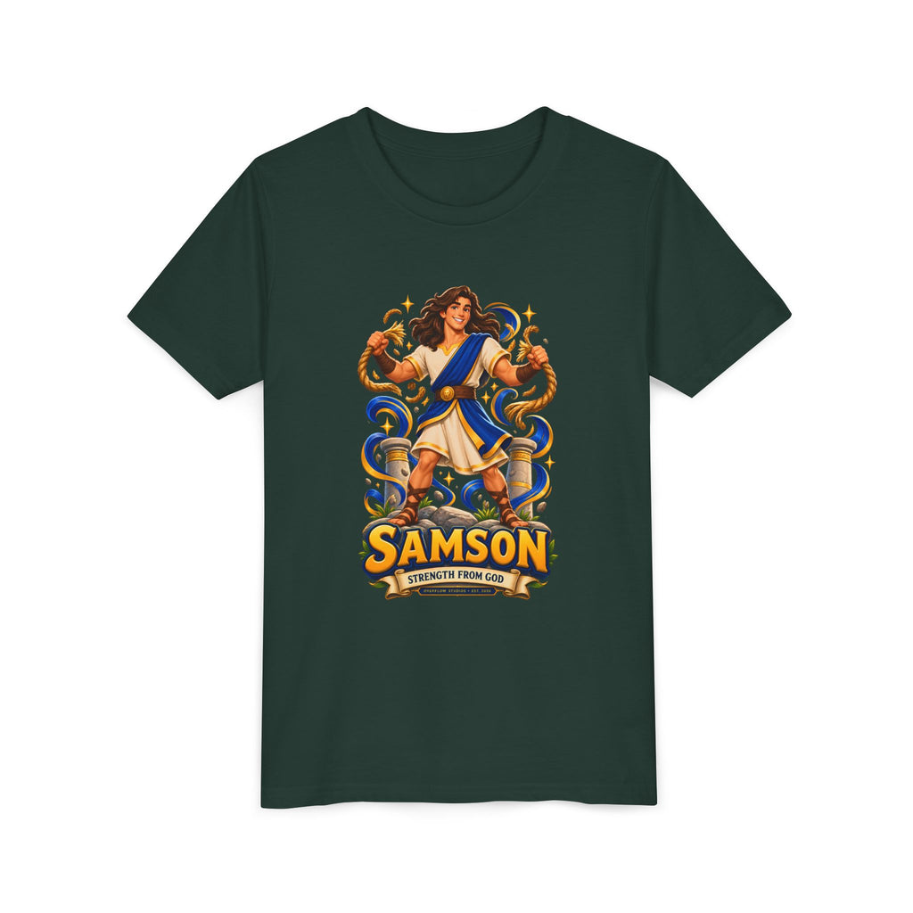 Samson Youth Tee — Biblical Hero Graphic Shirt