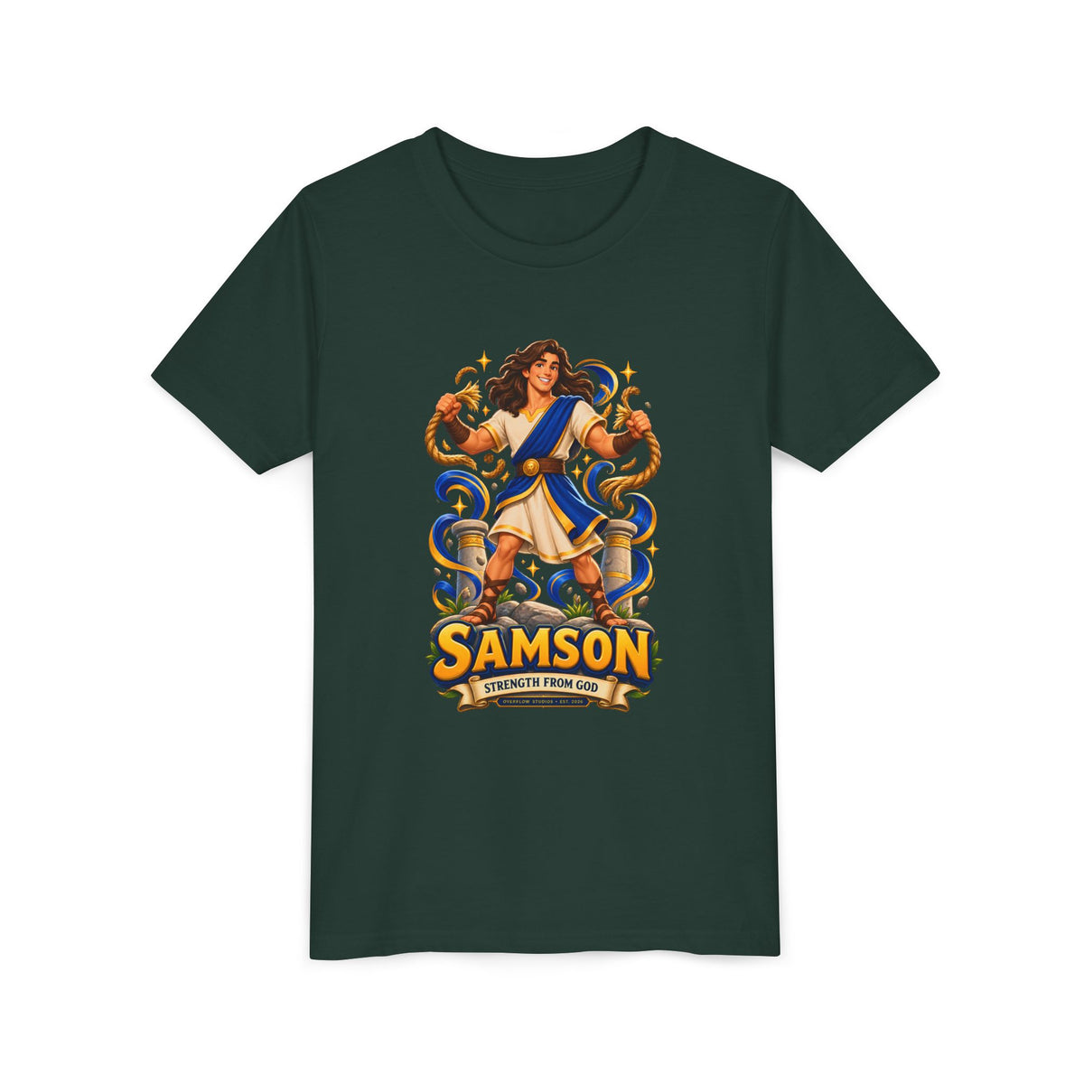 Samson Youth Tee — Biblical Hero Graphic Shirt