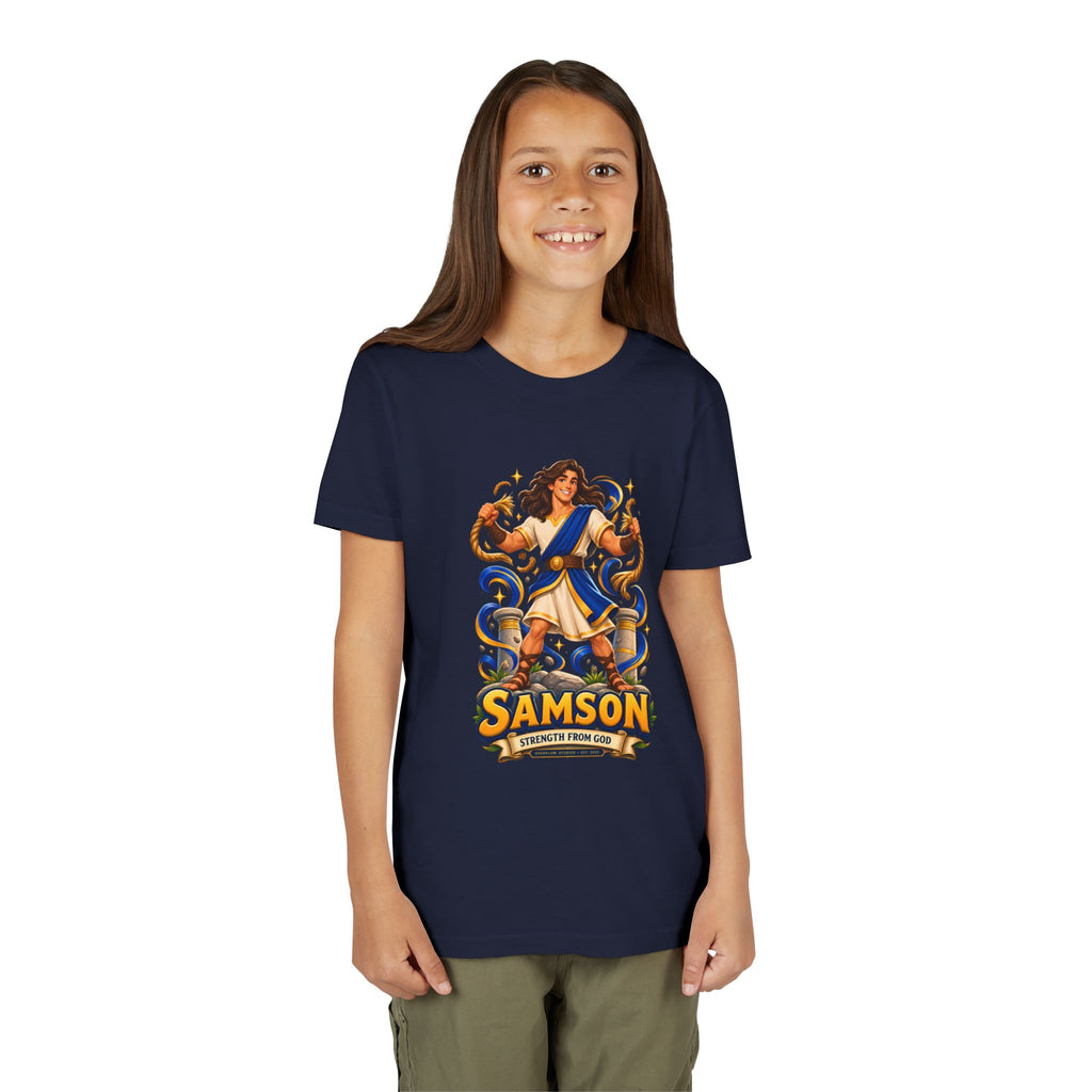 Samson Youth Tee — Biblical Hero Graphic Shirt
