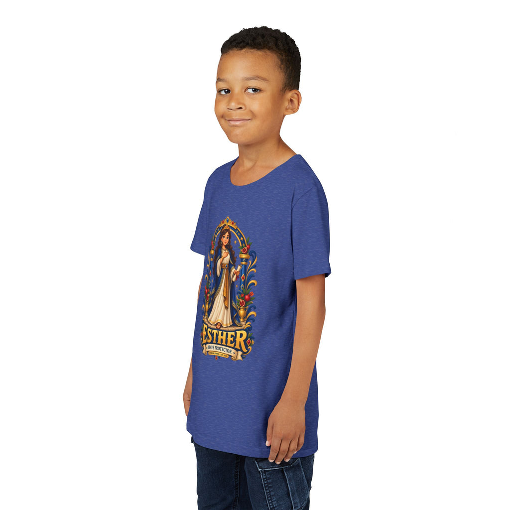 Youth Tee — "Esther" Illustrated Biblical Princess Graphic Shirt