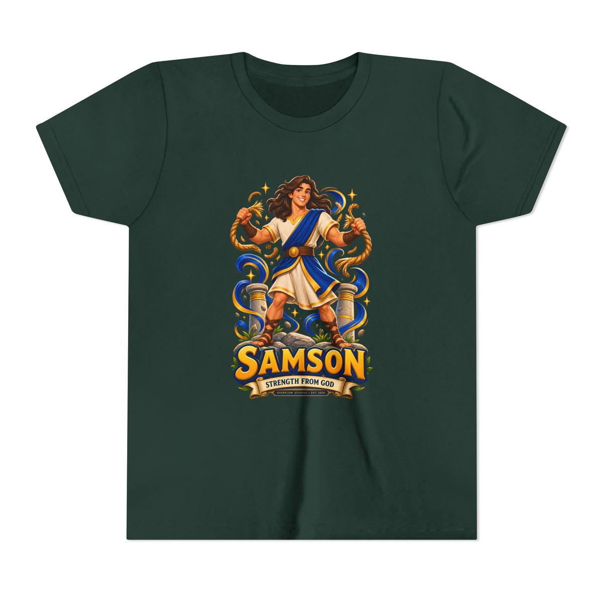 Samson Youth Tee — Biblical Hero Graphic Shirt