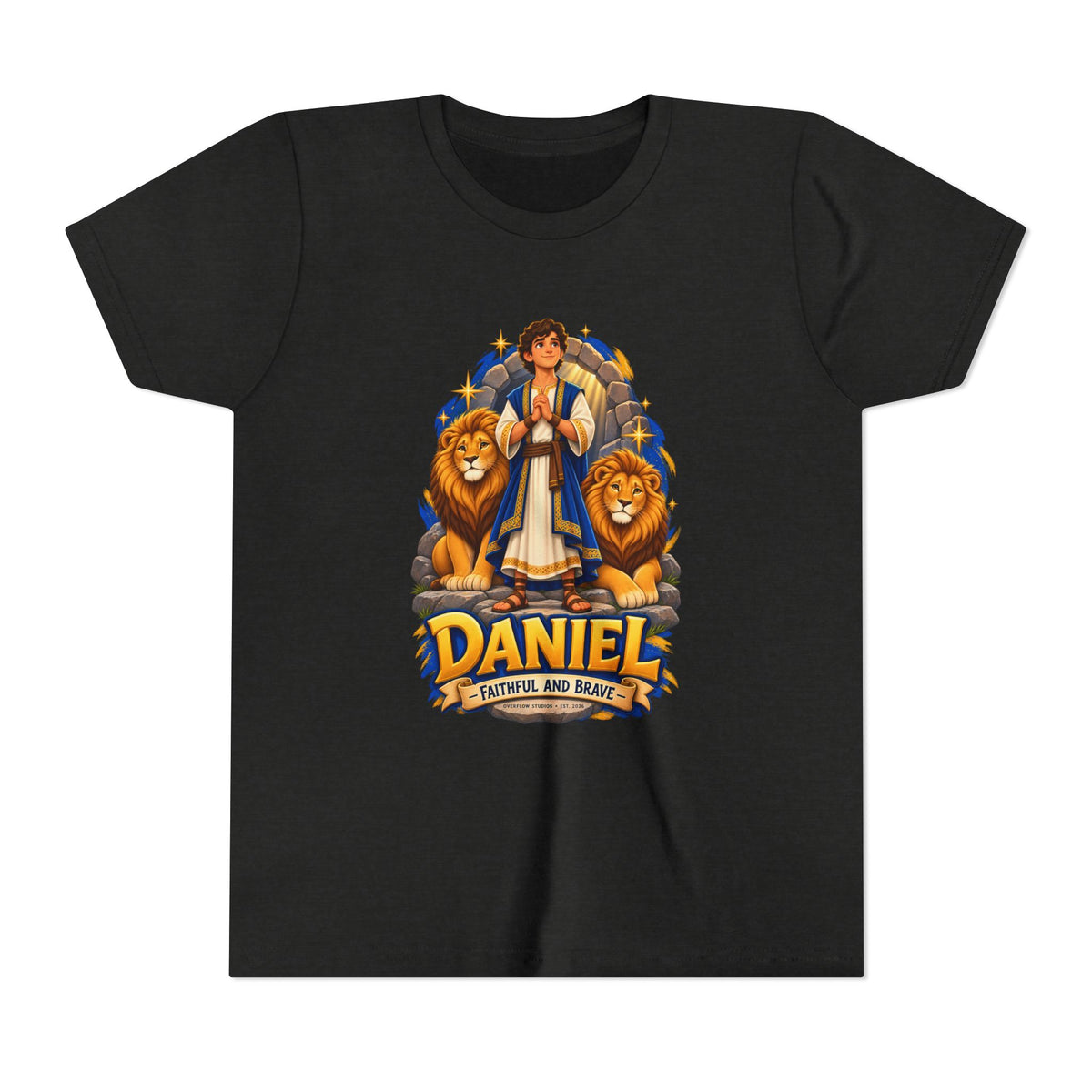 Youth Tee — Daniel Lion of Faith Kids Shirt ("Daniel: Faithful and Brave")