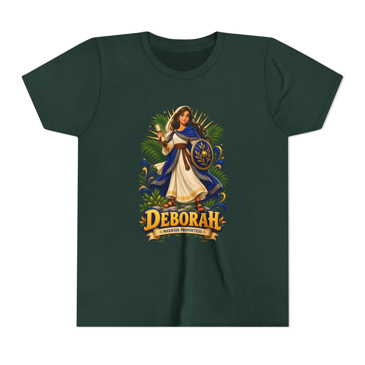 Deborah Biblical Heroine Youth Tee — "Deborah" Illustrated Name Shirt