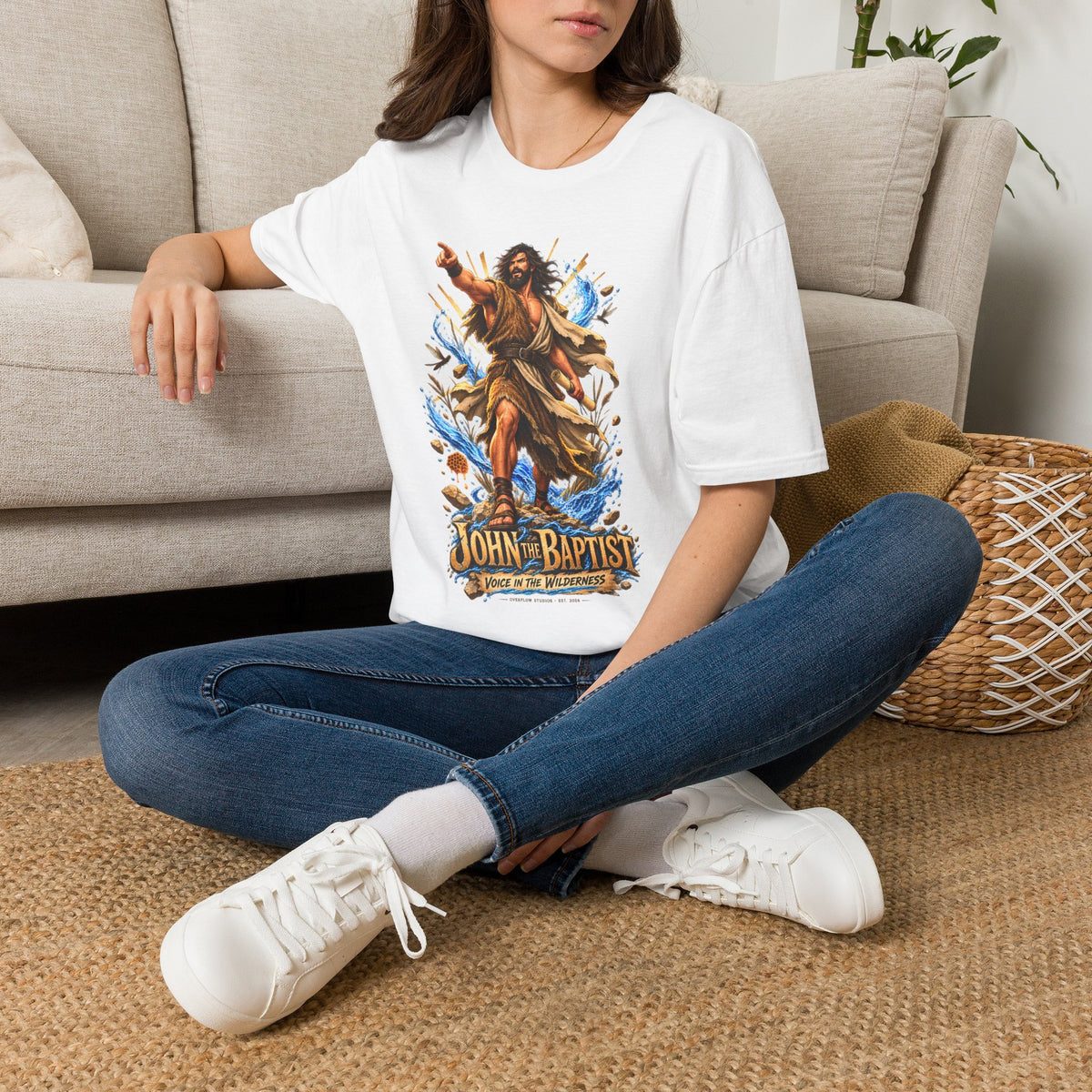 Saint John the Baptist Graphic T-Shirt — Vintage Religious Illustration Tee