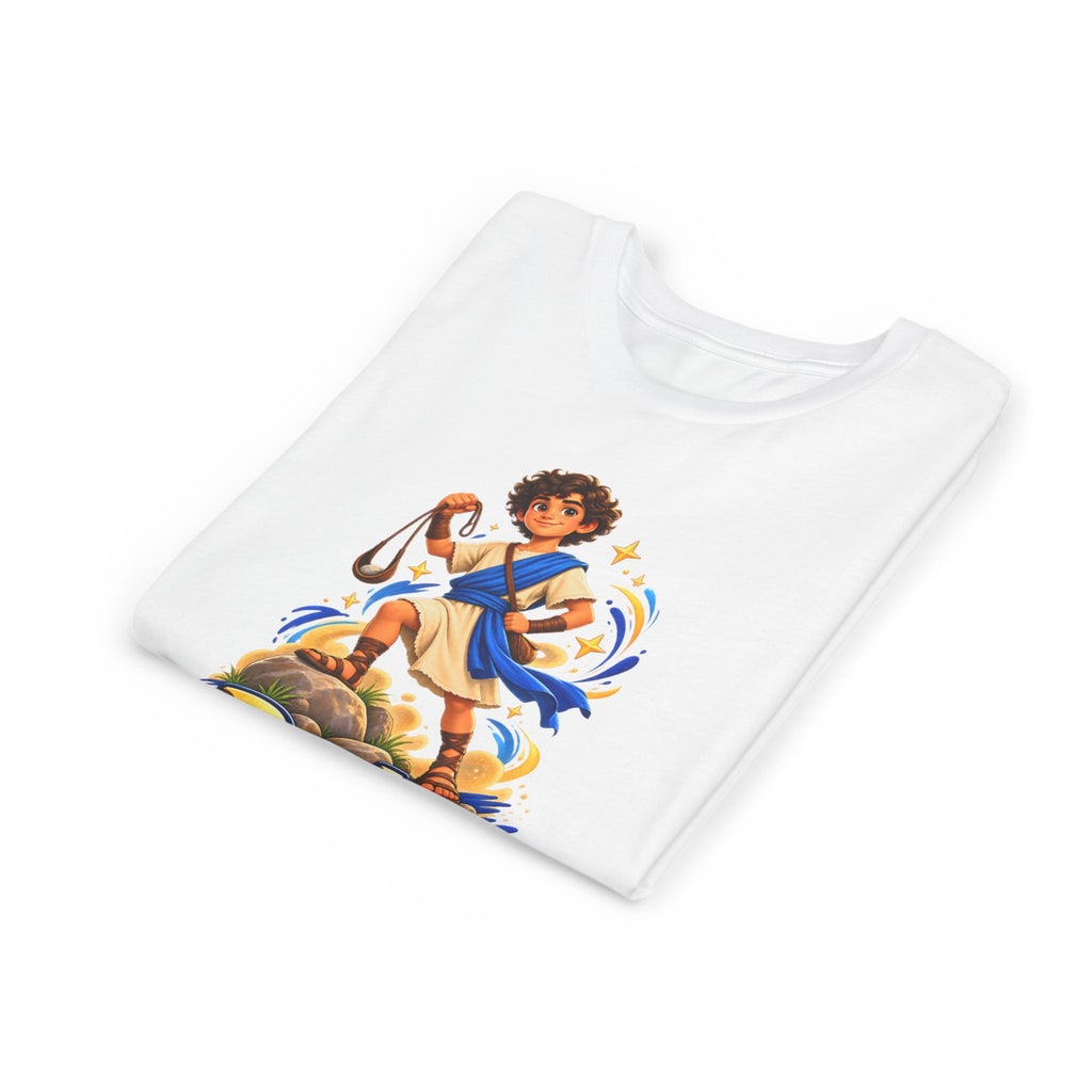 Youth Tee — “David” Biblical Kids Shirt (Courageous Little Hero)