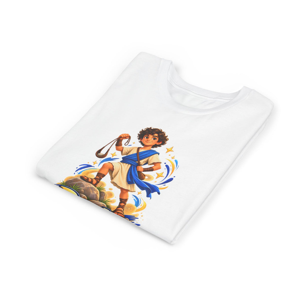 Youth Tee — “David” Biblical Kids Shirt (Courageous Little Hero)